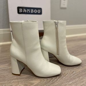 White High Heel Booties